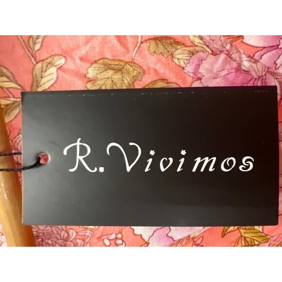 NWT R. Vivimos Women’s Boho Whimsical Tiered Ruffle Maxi Dress Size L 12/14 Pink - Picture 11 of 11